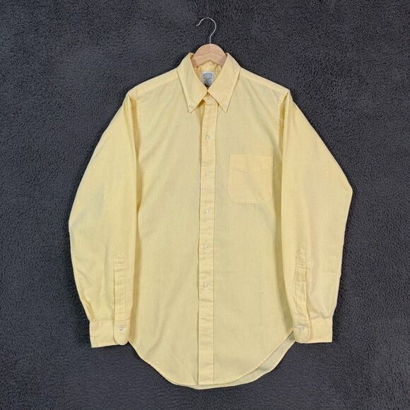 Brooks Brothers Other - Vtg Brooks Brothers Shirt Mens 15.5 34 Yellow OCBD Button Down Brooksweave